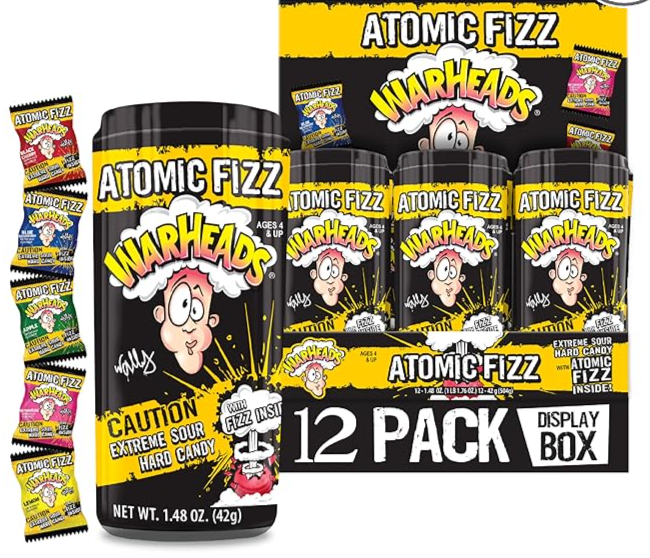 WARHEADS ATOMIC FIZZ CANDY 42G 1X12