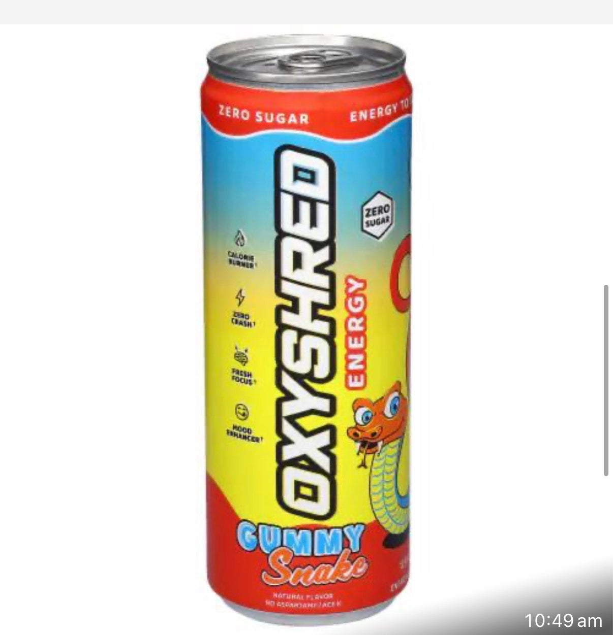 OXYSHRED ENERGY GUMMY SNAKE CAN 355ML 1X12