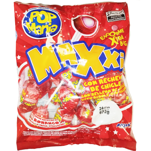 RICLAN POP MANIA BAG LOLLIPOP STRAWBERRY 1X24