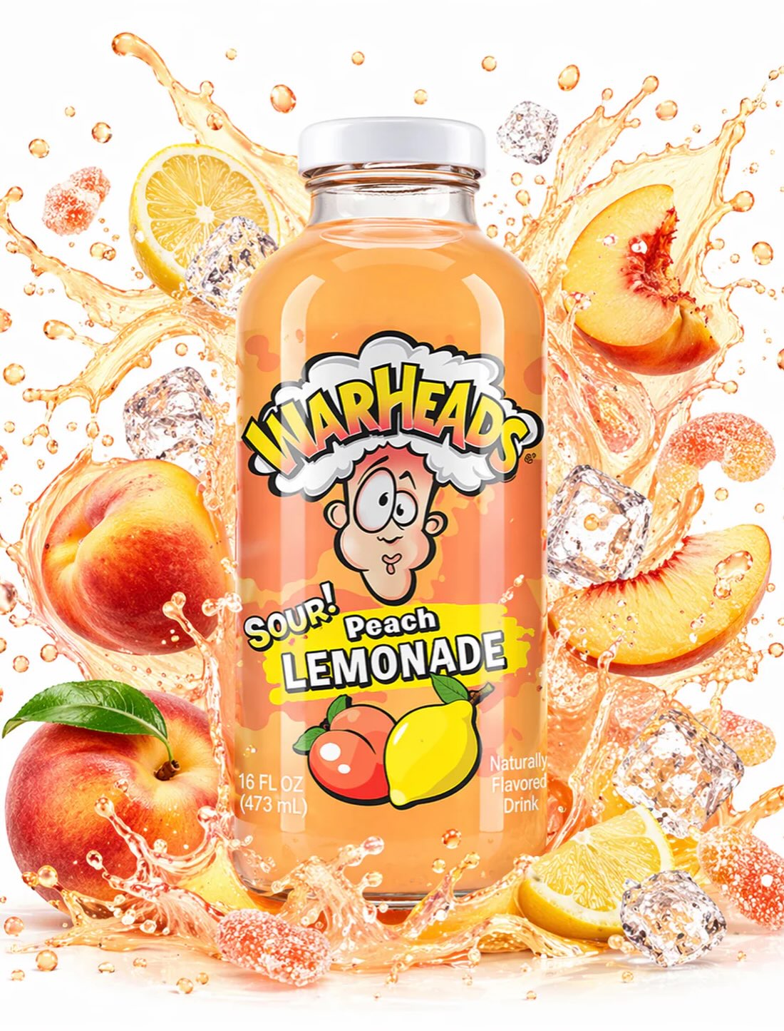 WARHEADS PEACH LEMONADE 473ML 1X12