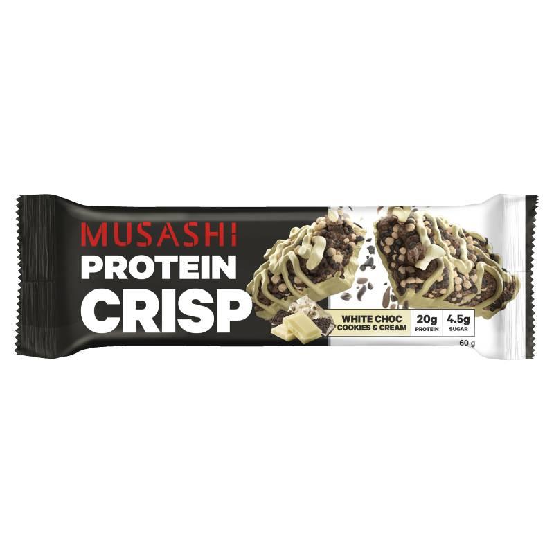 MUSASHI PROTEIN BAR PRO CRISP WHITE CHOC COOKIE CREAM 60G 1X12
