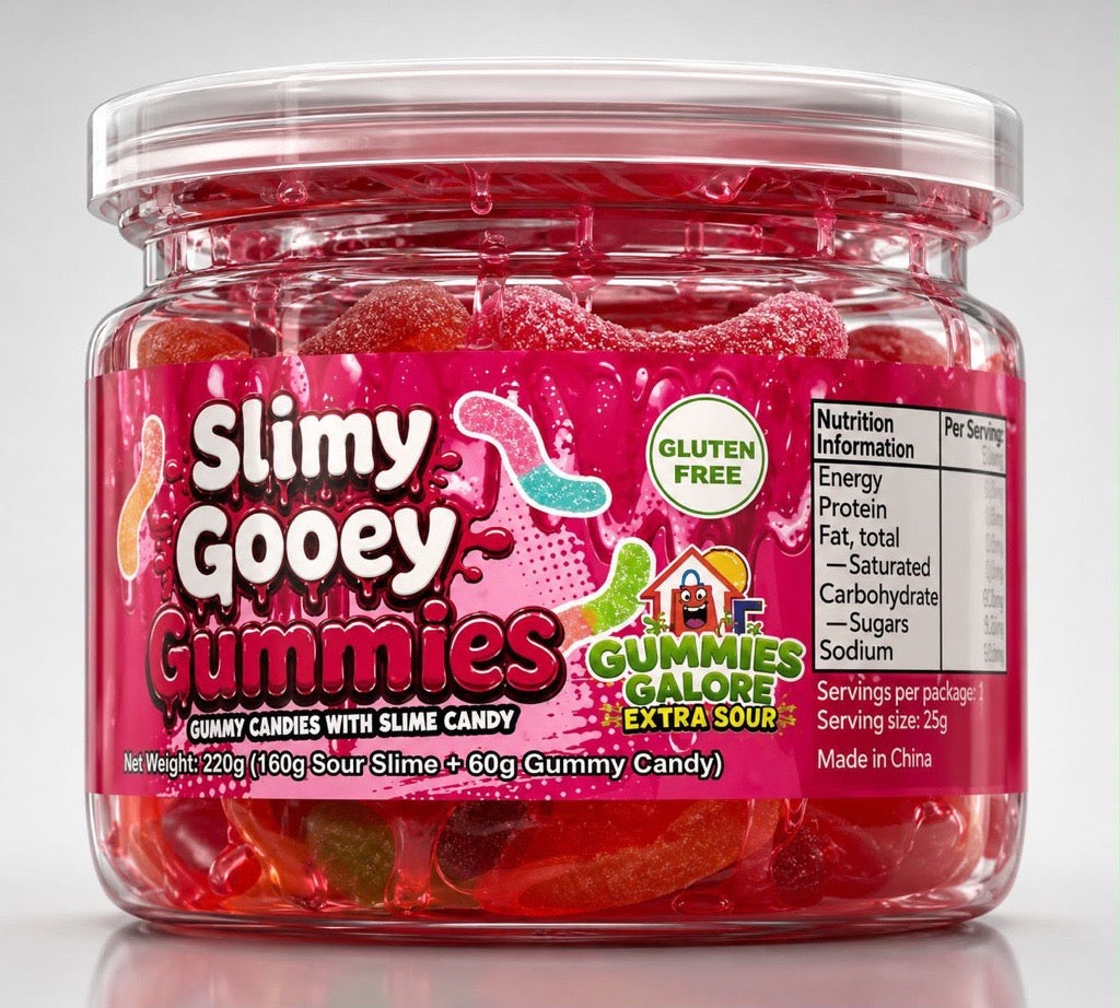 SLIMEY GOOEY GUMMIES CHERRY 220G 1X24