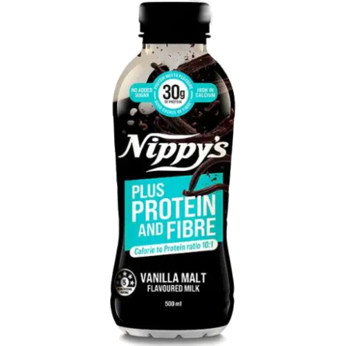 NIPPY'S PLUS PROTEIN VANILLA MALT 500ML BOTTLE 1X12