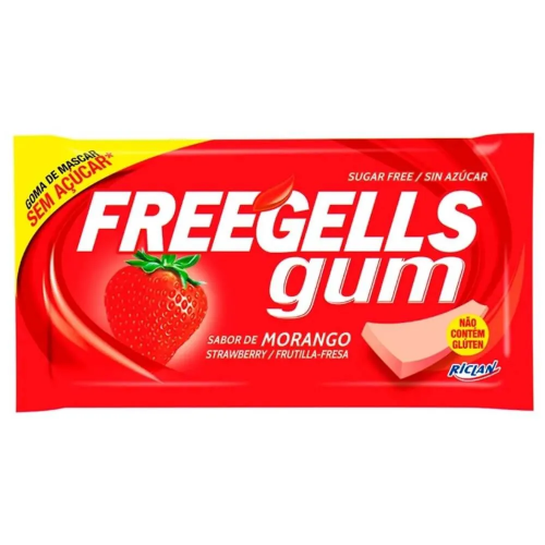 SUGAR FREE CHEWING GUM FREEGELLS GUM STRAWBERRY 1X15