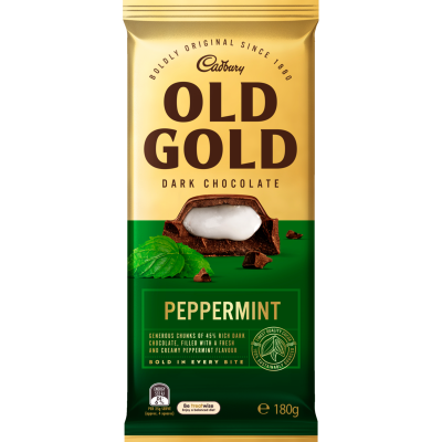 CADBURY BLOCK OLD GOLD PEPPERMINT 180G 1X15 (Clearance)