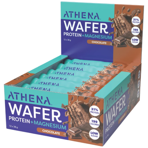 ATHENA WAFER PROTEIN + MAGNESIUM BAR CHOCOLATE 38G 1X12 (Clearance)