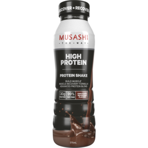 MUSASHI MILK DRINK HIGH PRO CHOCOLATE 375ML 1X6