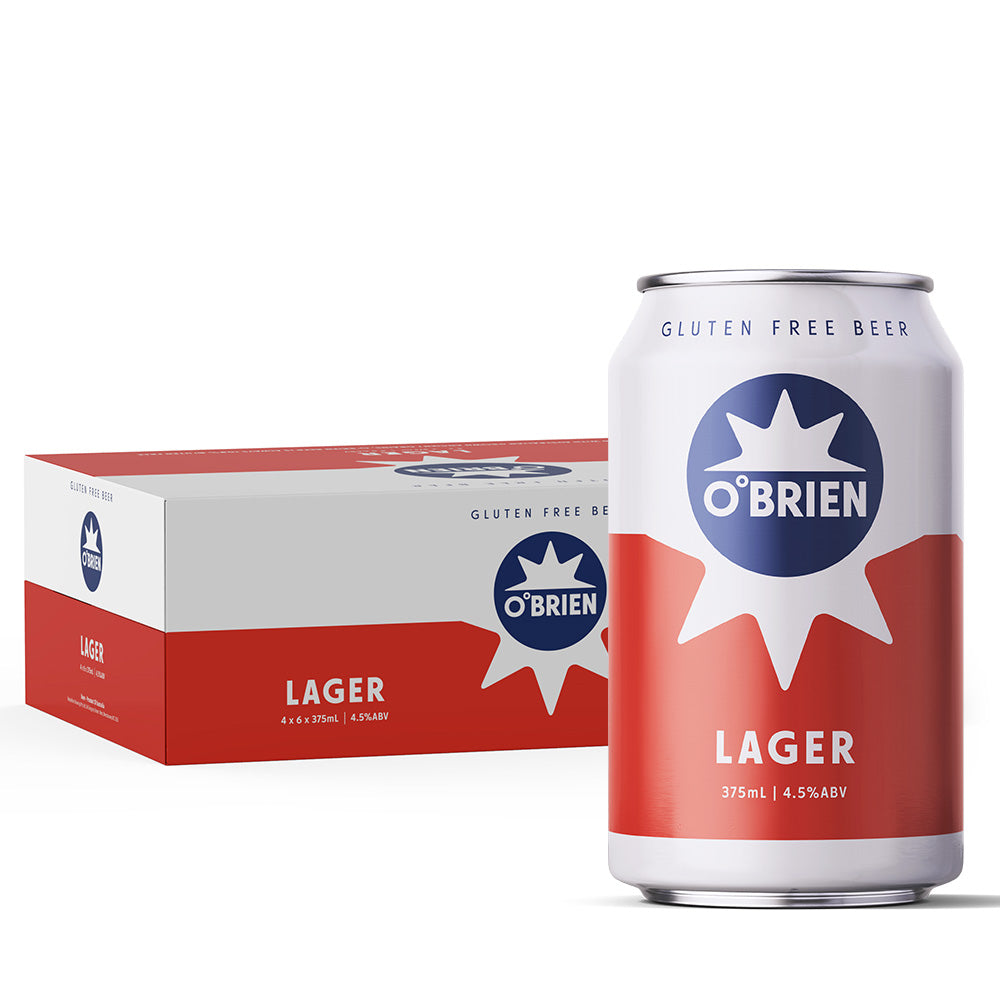 OBRIEN Lager – 24 x 375ml Cans, 4.5% ABV, CTNX24 (Clearance)