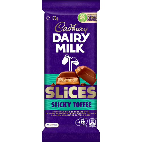 CADBURY BLOCK STICKY TOFFEE SLICE 178G 1X16