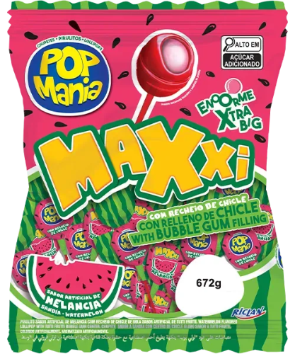 RICLAN POP MANIA LOLLIPOP MAXI WATERMELON 28G 1X48