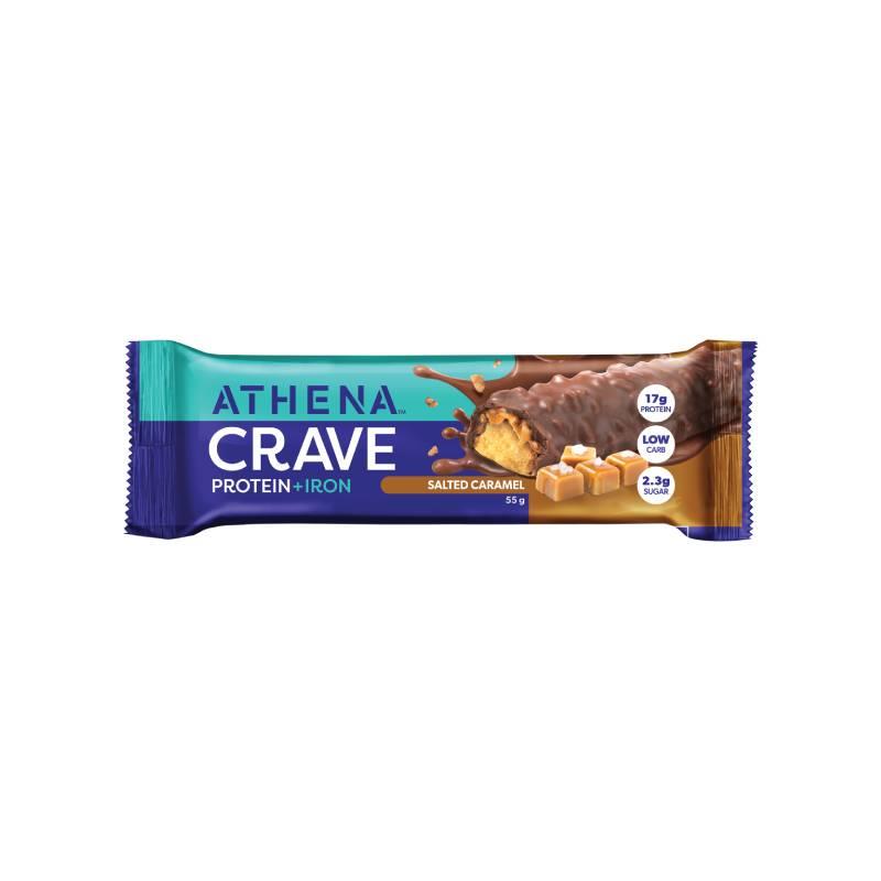 ATHENA CRAVE PROTEIN + IRON SALTED CARAMEL 55G 1X12