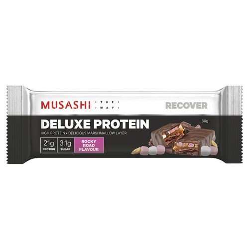 MUSASHI PROTEIN BAR DELUXE ROCKY ROAD 60G 1X12