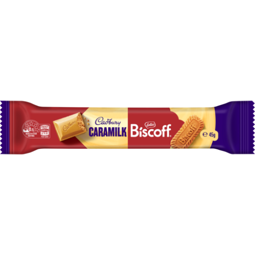 CADBURY MEDIUM BAR BISCOFF CARAMILK 45G 1X48