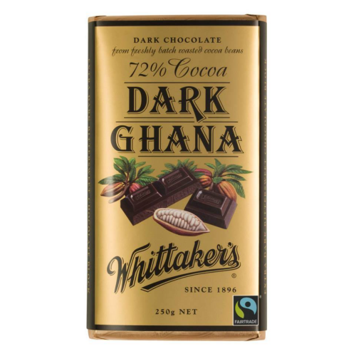 WHITTAKER'S BLOCK 72% DARK GHANA 250G 1X12