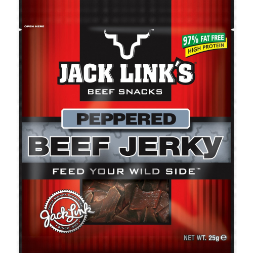 JACK LINKS JERKY PEPPERED 25G 1X10