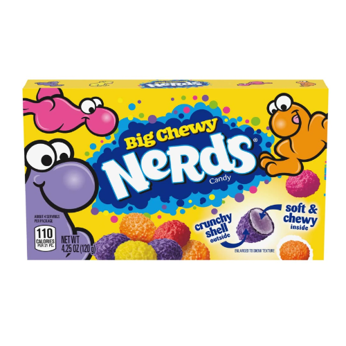 WONKA NERDS BIG CHEWY CONCESSION120G 1X12