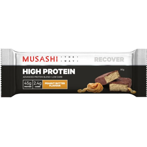 MUSASHI PROTEIN BAR HIGH PRO PEANUT BUTTER 90G 1X12
