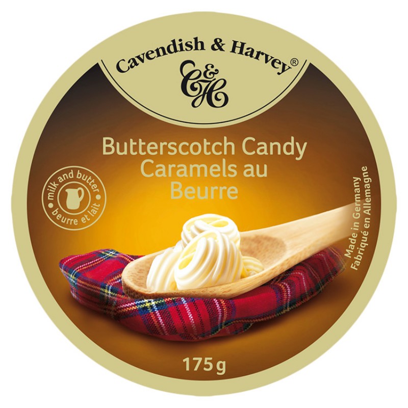 CAVENDISH & HARVEY BUTTERSCOTCH DROPS 175G 1X10