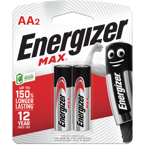 ENERGIZER BATTERIES MAX AA 2 PACK 1X12