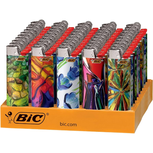BIC FANCY LIGHTER BLOWN GLASS 1X50