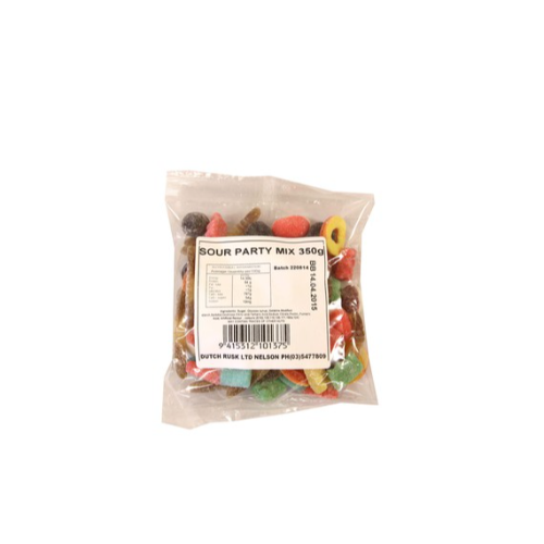 DRAGON NOVELTY SOUR GUMMY PARTY MIX 350G 1 X 20