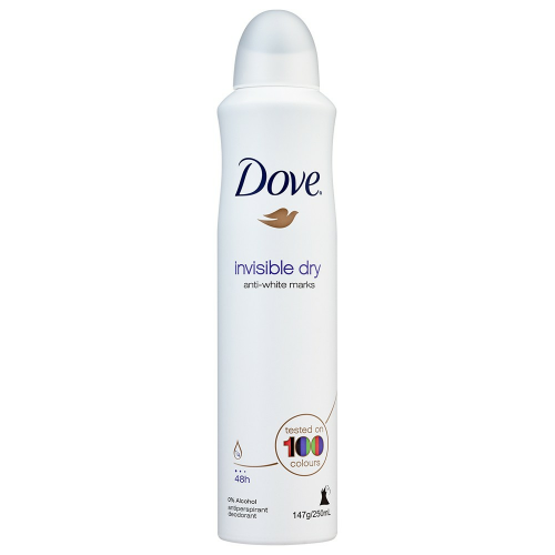 DOVE DEODORANT INVISIBLE DRY ANTI-WHITE MARKS 250ML 1X6