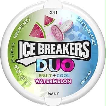 ICE BREAKERS MINT WATERMELON DUO 1.3OZ-36G 1X8