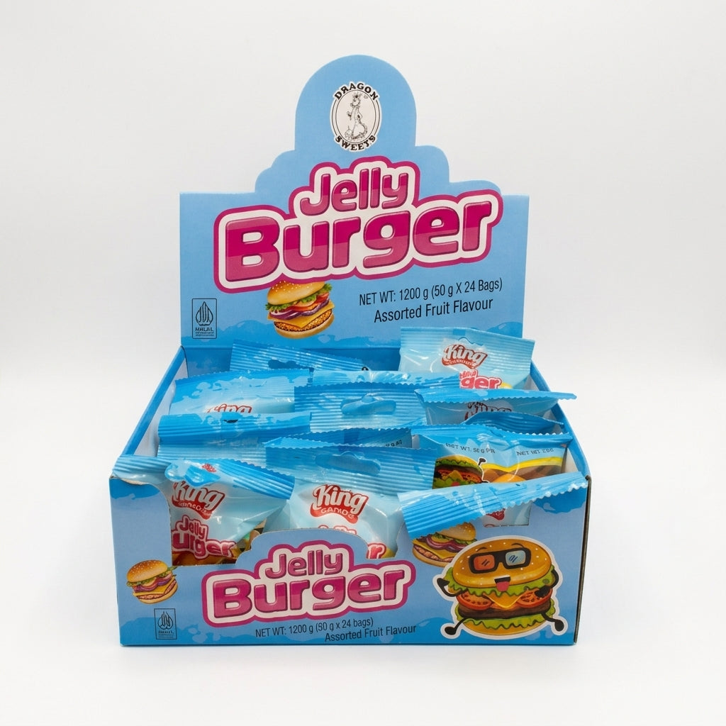 DRAGON 50GM JELLY BURGER 1X24