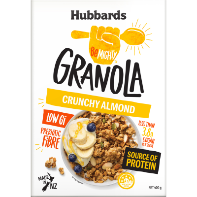 HUBBARDS BEMIGHTY GRANOLA CRUNCHY ALMOND 400G