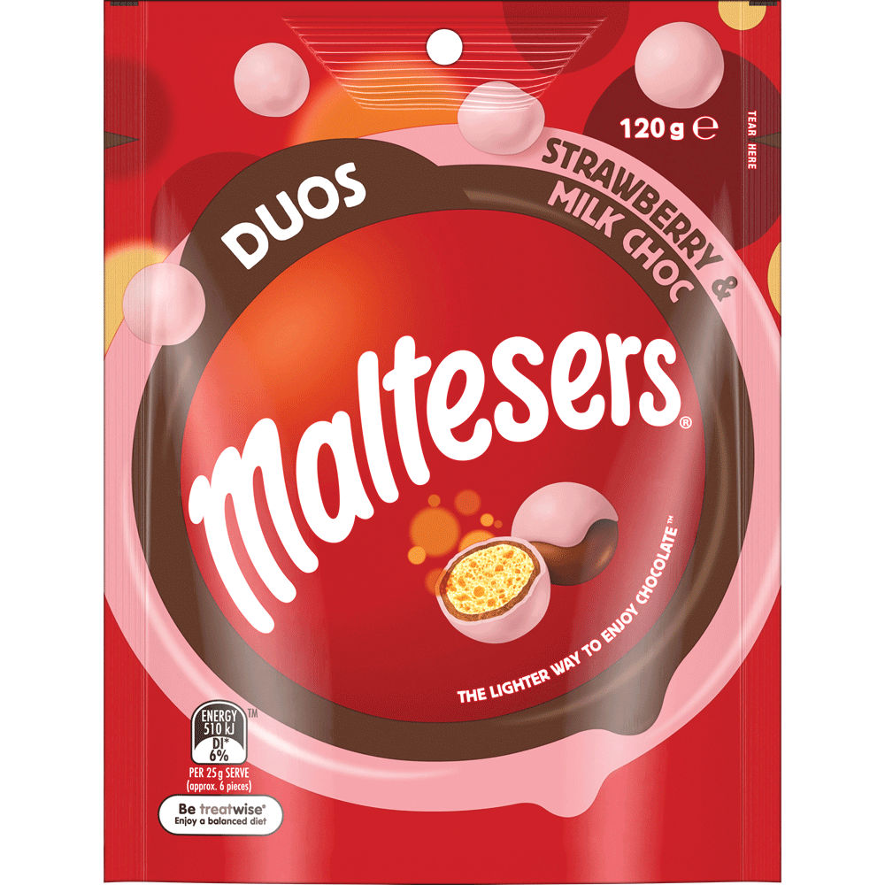 MARS M&M LARGE BAG MALTESERS DUO STRABERRY 120G