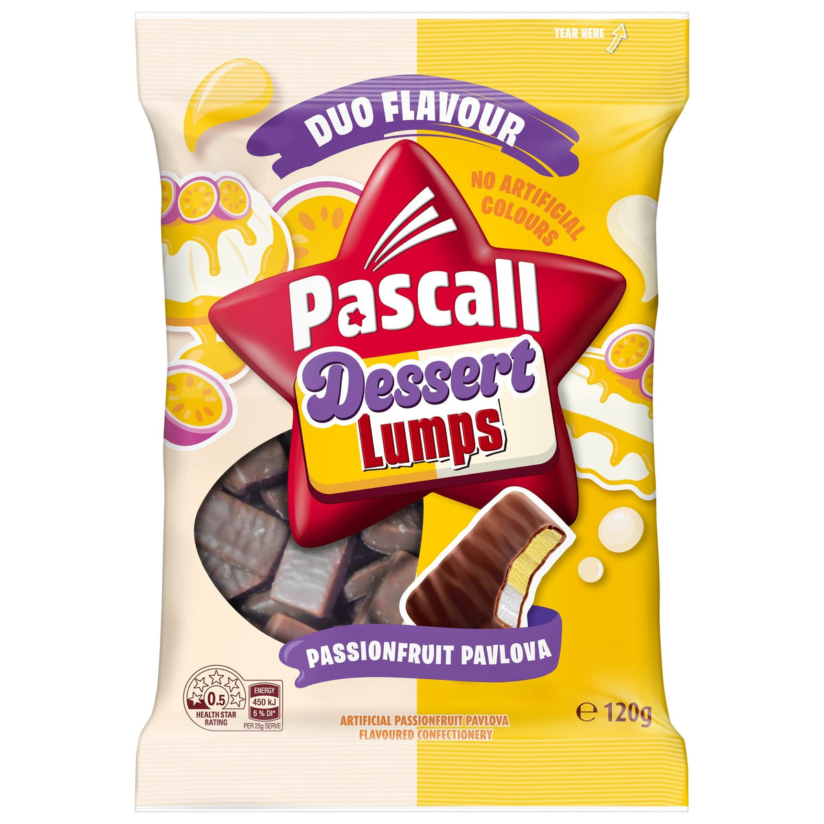 PASCALL FAMILY BAGS DESERT LUMPS PASSIONFRUIT PAVLOVA 120G (Clearance)