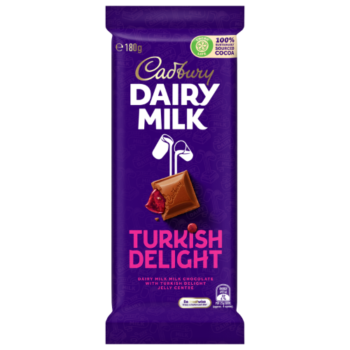 CADBURY BLOCK TURKISH DELIGHT 180G 1X15