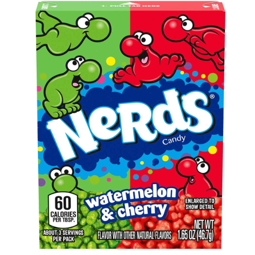 WONKA NERDS WILD CHERRY & WATERMELON 47G 1X36
