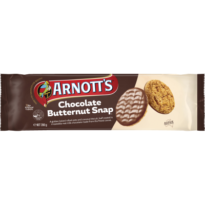 ARNOTT'S CHOCOLATE BUTTERNUT SNAP 200G -130293