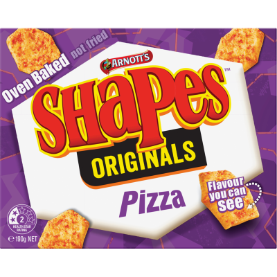 ARNOTT'S SHAPES BOX SHAPES ORIGINAL PIZZA 190G - 130289