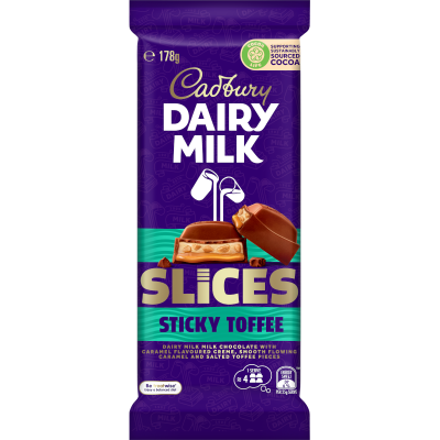 CADBURY BLOCK STICKY TOFFEE SLICE 178G 1X16