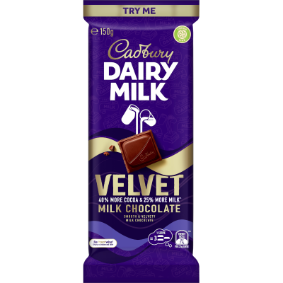 CADBURY BLOCK VELVET 150G 1X20