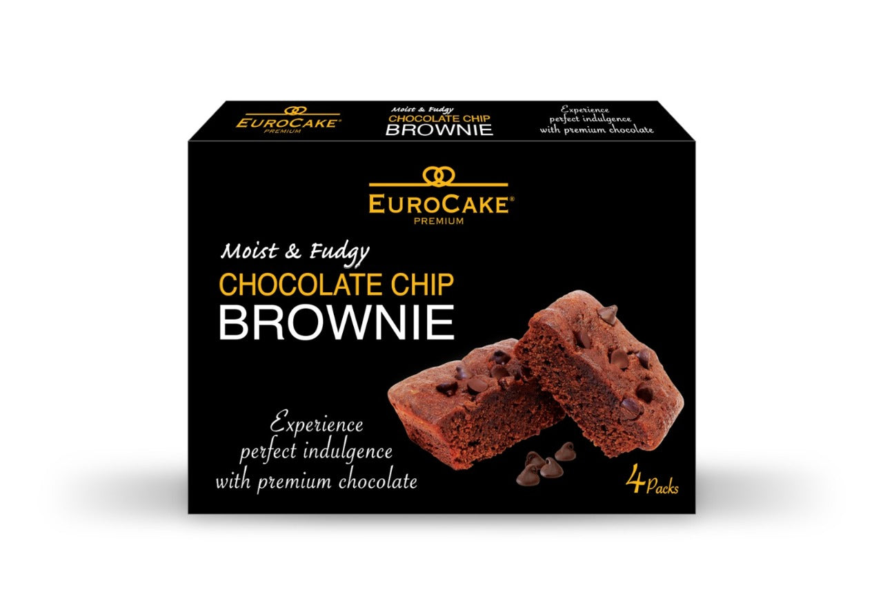 EUROCAKE PREMIUM CHOCO CHIP BROWNIE 30G 4X12