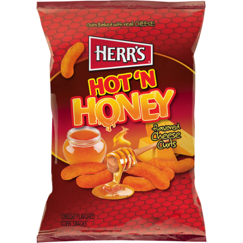 HERRS HOT N HONEY CHEESE CURL-6949- 60Z 170G 1X12