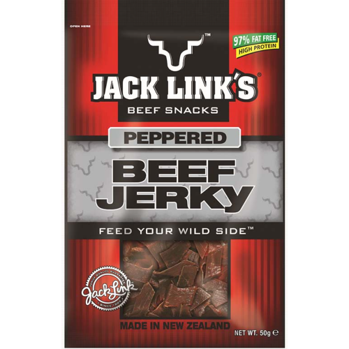 50G JACK'S JERKY PEPPERED 1X10
