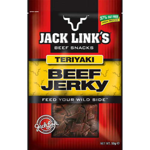 50G JACK'S JERKY TERIYAKI 1X10