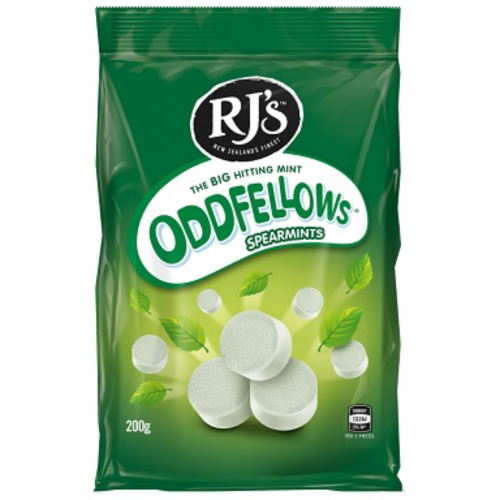 RJ'S ODDFELLOWS SPEARMINTS 200G