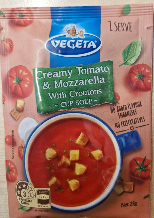 VEGETA INSTANT SOUPS TOMATO WITH MOZZARELLA SOUPS 23G 1X18 -130304