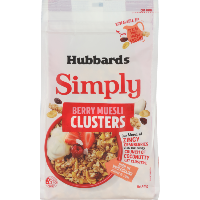 HUBBARDS SIMPLY BERRY MUESLI CLUSTERS 425G