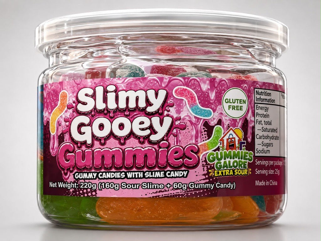 SLIMEY GOOEY GUMMIES STRAWBERRY 220G 1X24