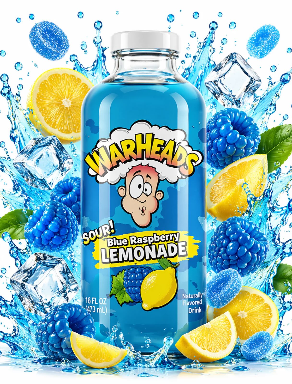 WARHEADS BLUE RASPBERRY LEMONADE 473ML 1X12