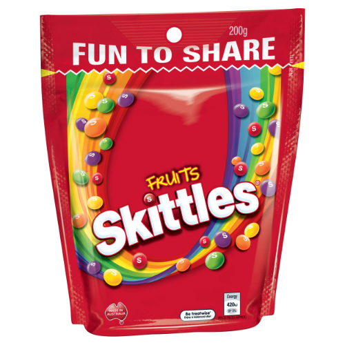 MARS LARGE BAGS SKITTLES FRUIT 200G