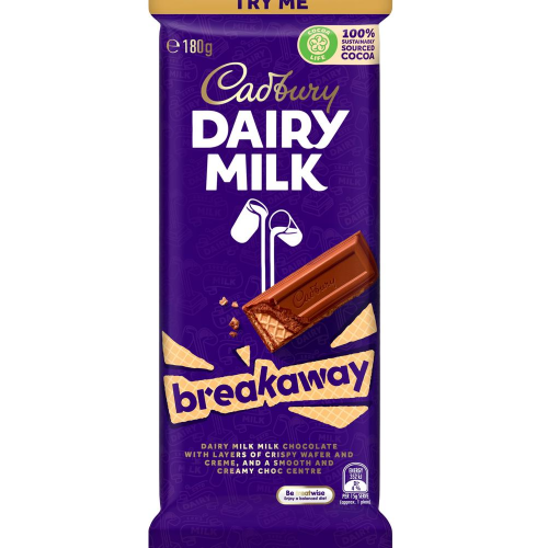 CADBURY BLOCK BREAKAWAY DAIRY MILK 180G 1X13