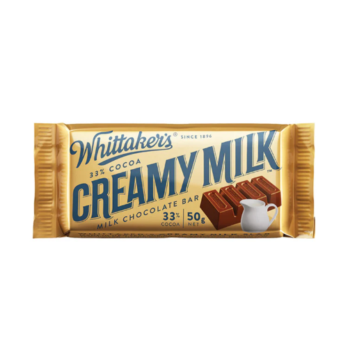 WHITTAKER'S SINGLE SLAB CREAMY MILK 50G 1X50