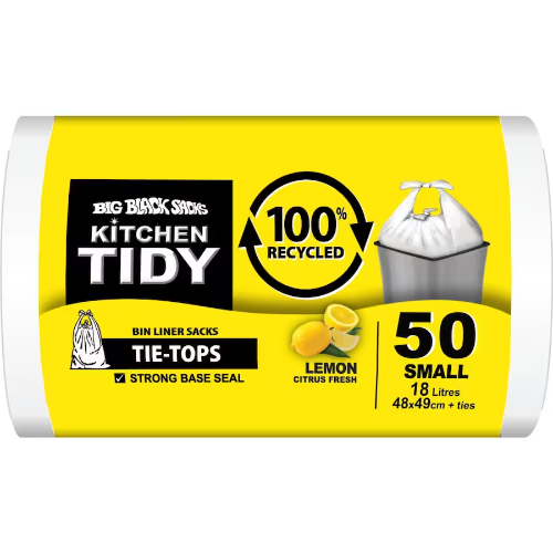 RUBBISH BAG 500X510MM + TIE 100MM WITH LEMON 50X40 ROLL/CTN